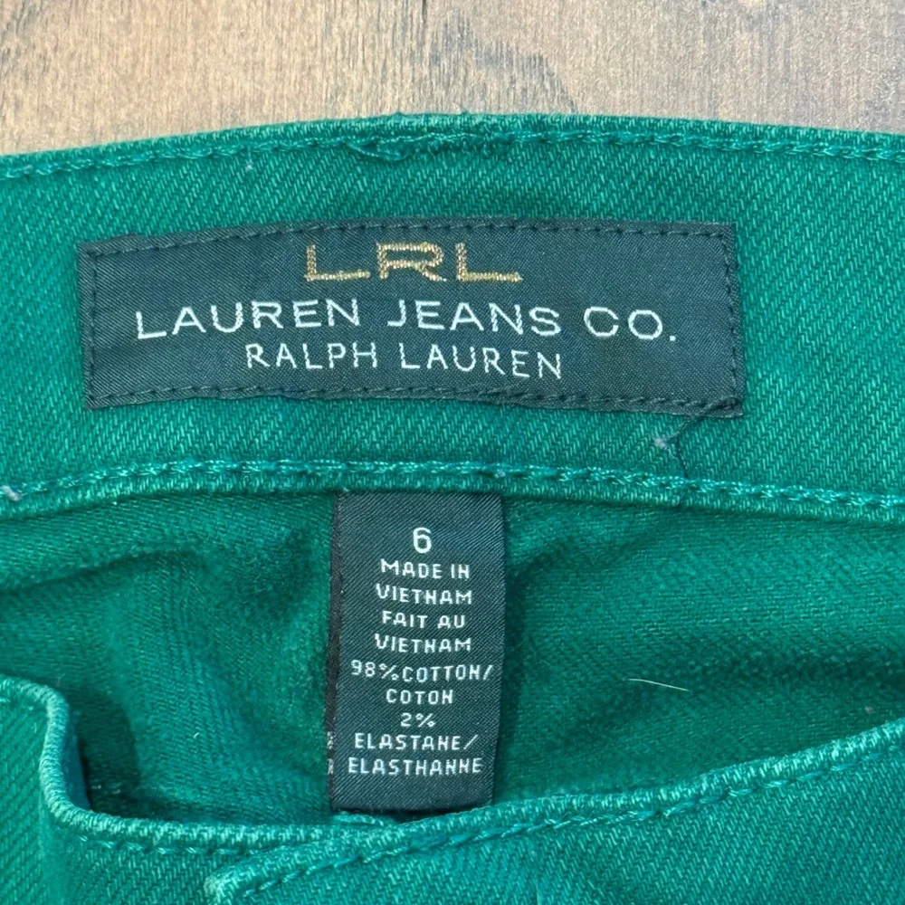 Lauren Ralph Lauren Modern Straight Leg Pants Green Womens Size 6 Cotton Stretch